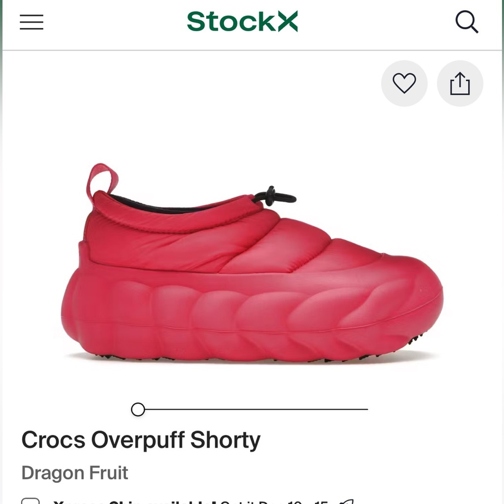 CROCS Kids Overpuff Slippers - Vibrant Pink